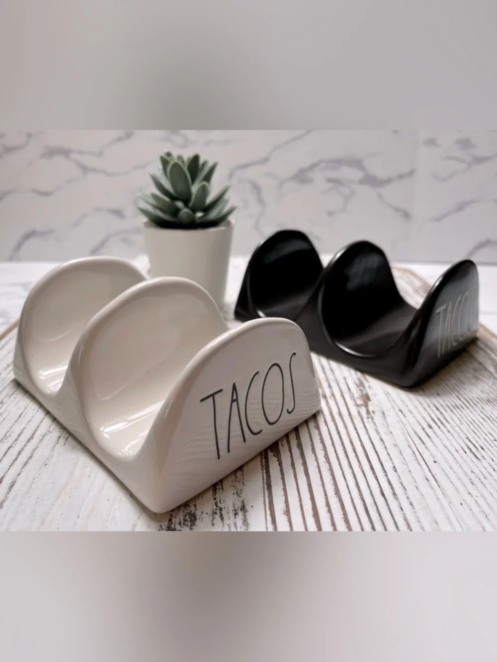 Rae Dunn Artisan Collection By Magenta “TACOS” Holders-Each Hold 2 Tacos